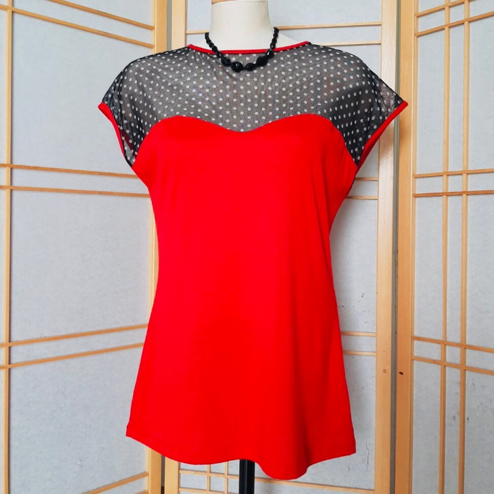 Steady Clothing Red Sweetheart Neckline Top